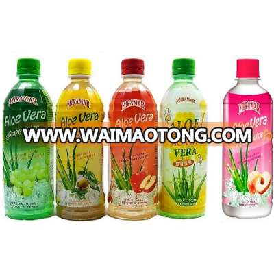 Miramar aloe vera pulp juice Green Tea flavor drink in Taiwan