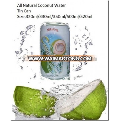 Good coconut water drink in tin can OEM private label 330ml 520ml